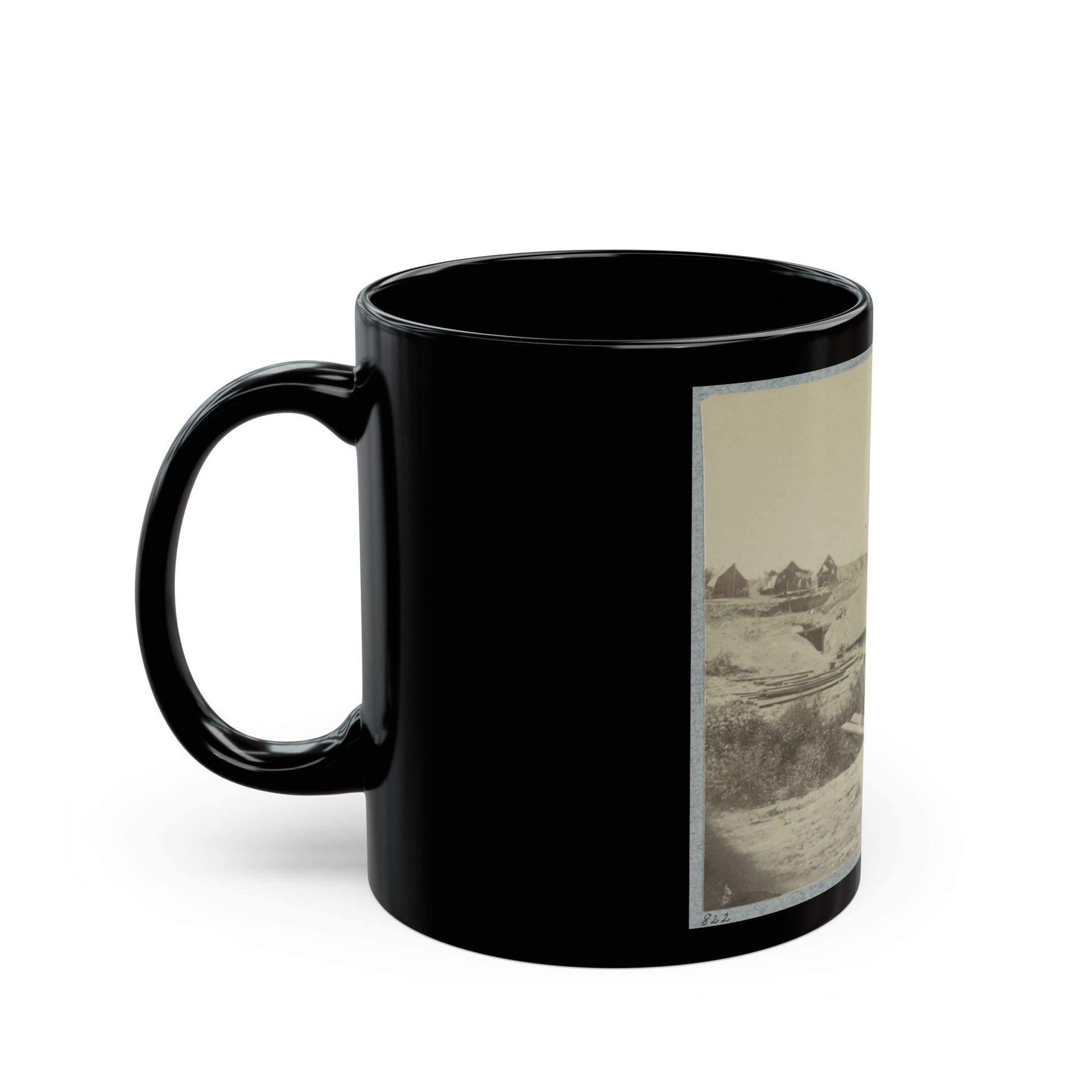 Rear View Of The 13-Inch Mortar Dictator In The Works Of Petersburg, Va. September 1, 1864 (U.S. Civil War) Black Coffee Mug-The Sticker Space