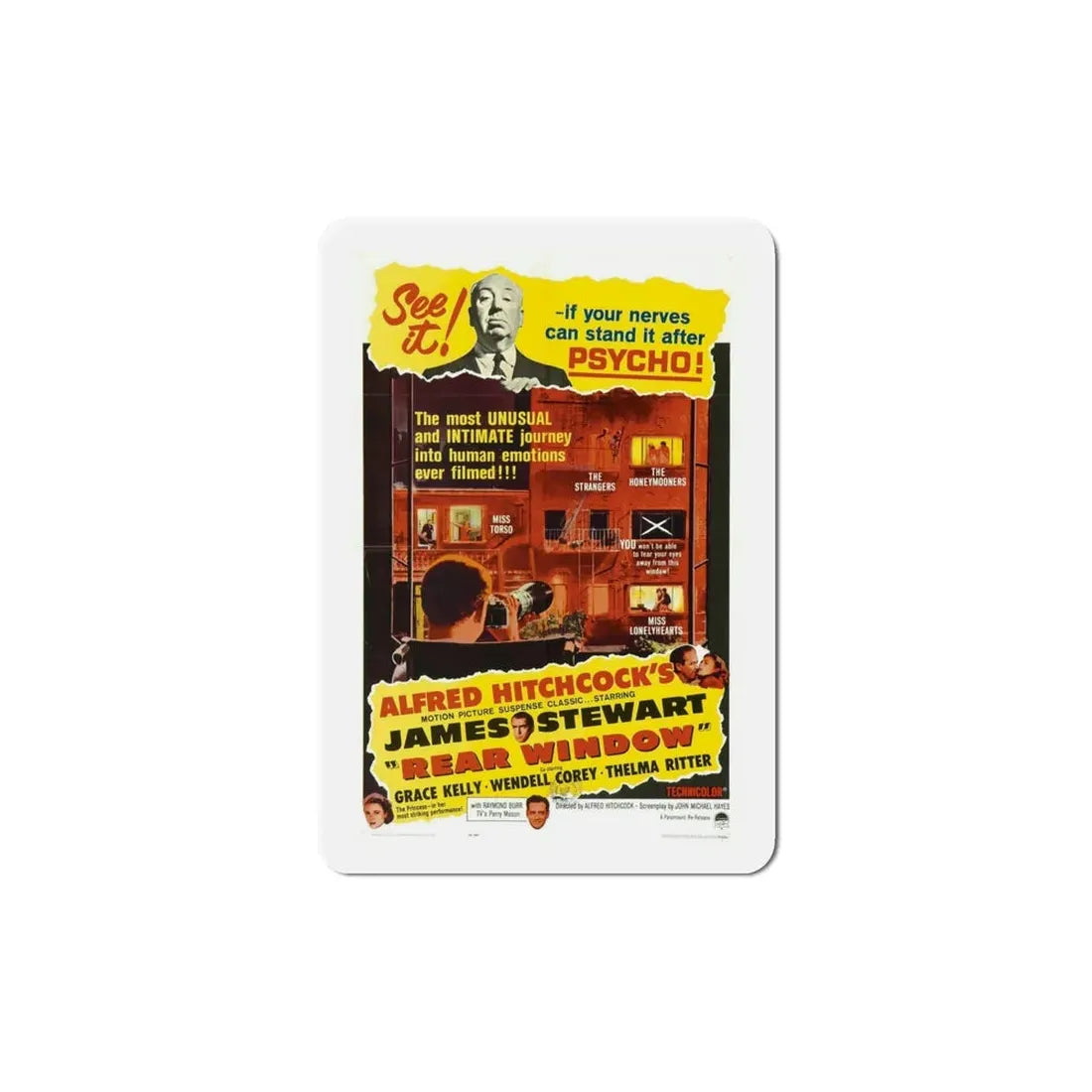 Rear Window 1954 Movie Poster Refrigerator Magnet - The Sticker Space