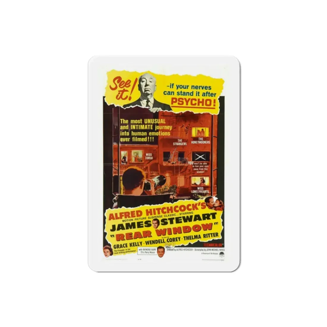 Rear Window 1954 Movie Poster Refrigerator Magnet - The Sticker Space