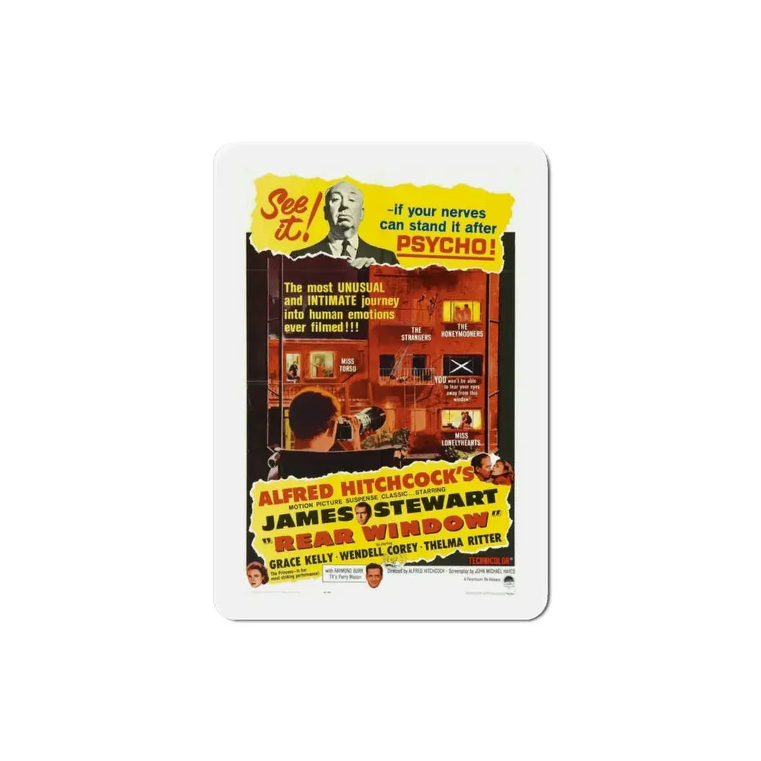 Rear Window 1954 Movie Poster Refrigerator Magnet - The Sticker Space