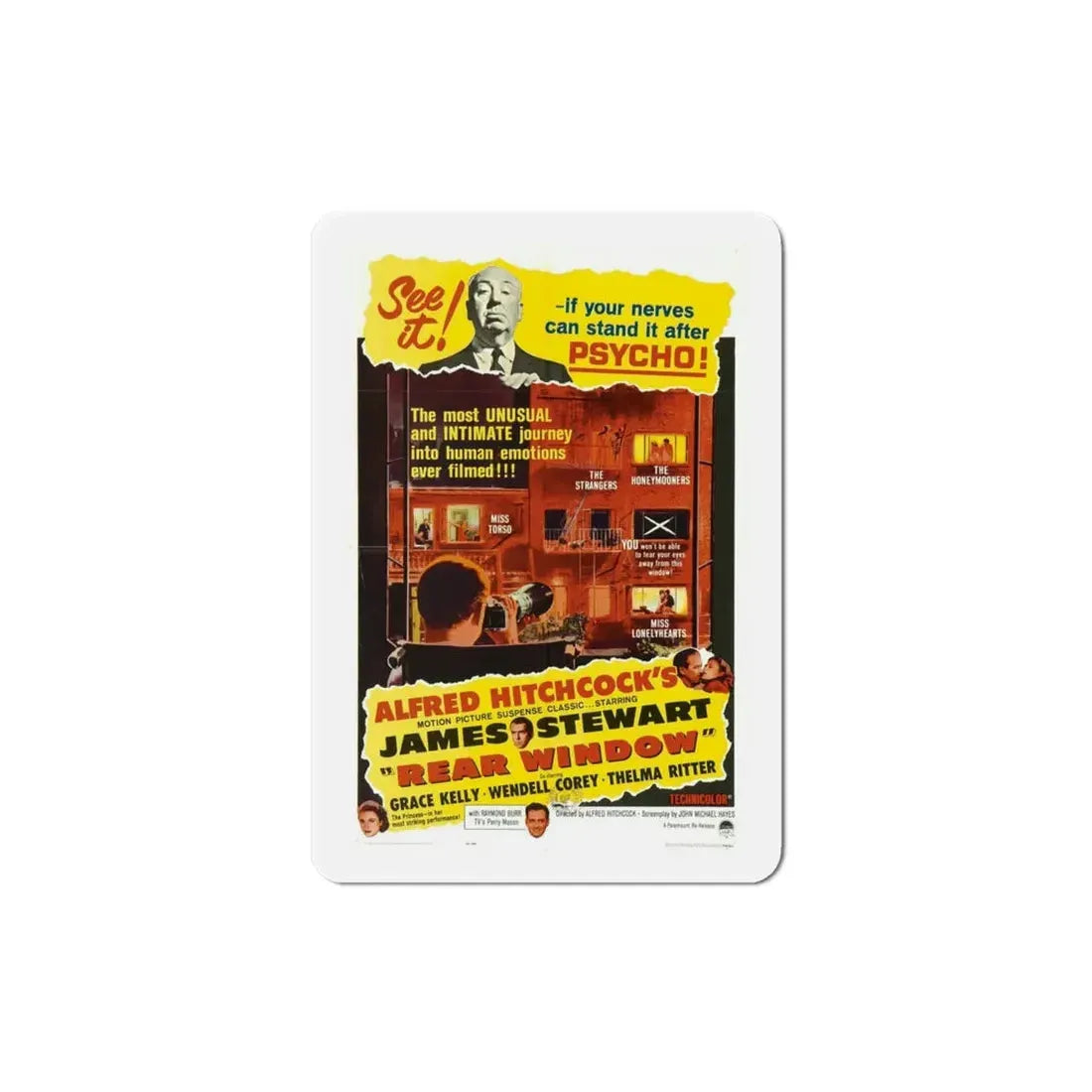 Rear Window 1954 Movie Poster Refrigerator Magnet - The Sticker Space