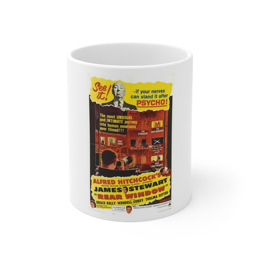 Rear Window 1954 Movie Poster - White Coffee Cup 11oz-11oz-The Sticker Space