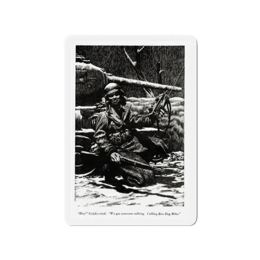 Rearguard Action (3), Blue Book Magazine, April 1951 (Magazine Illustration) Refrigerator Magnet 2 Inch Die-Cut - The Sticker Space