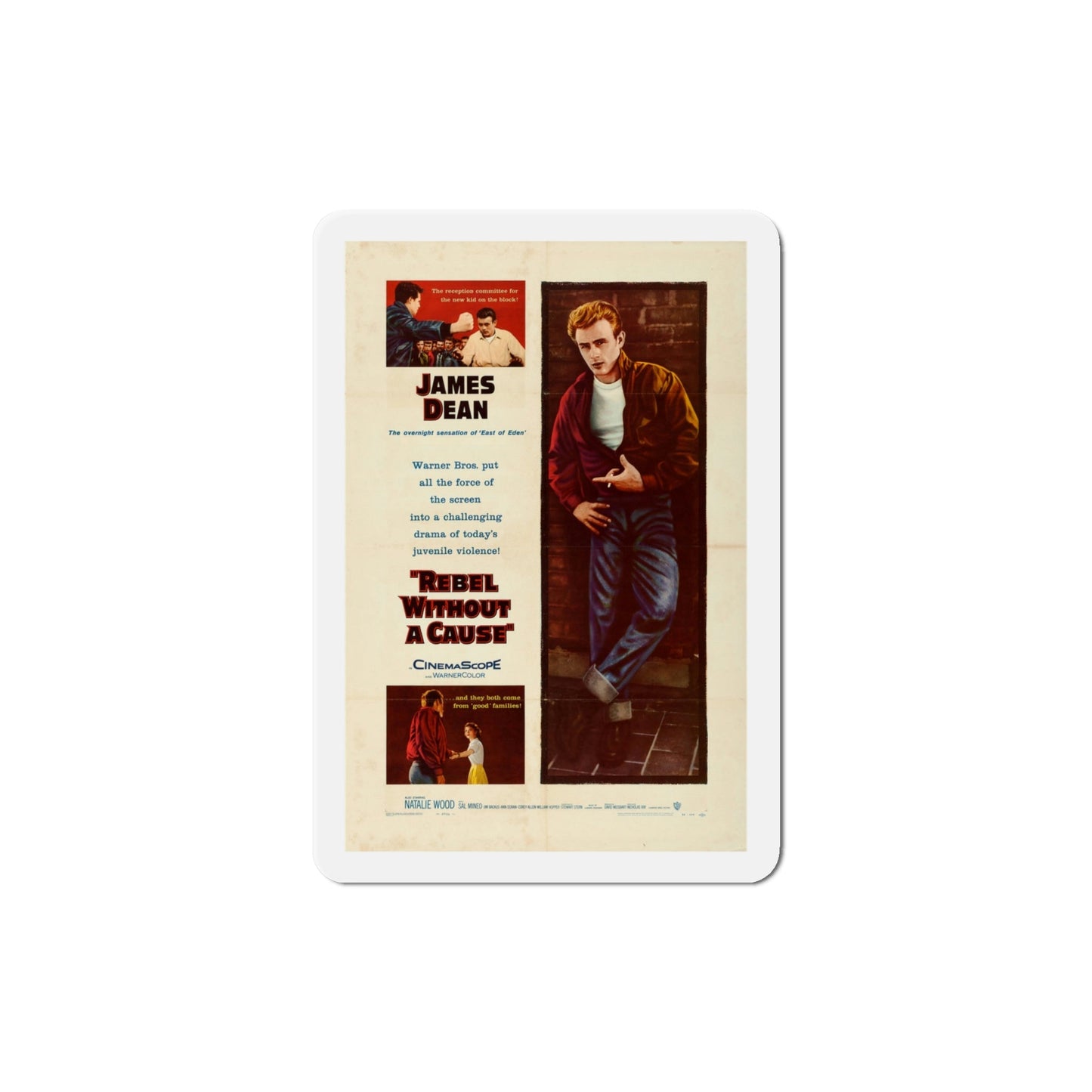 Rebel Without a Cause 1955 Movie Poster Die-Cut Magnet-4 Inch-The Sticker Space