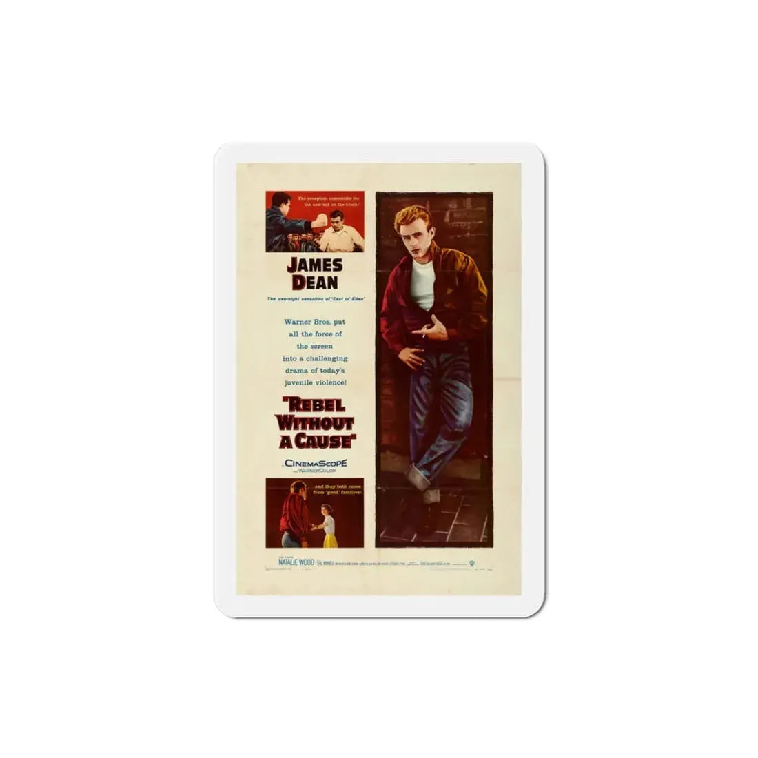 Rebel Without a Cause 1955 Movie Poster Refrigerator Magnet 3 Inch - The Sticker Space