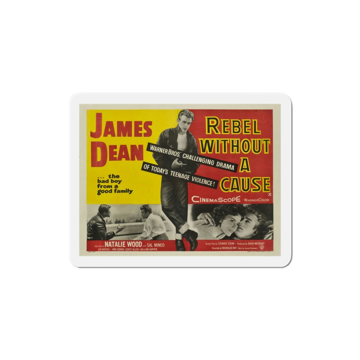 Rebel Without a Cause 1955 v2 Movie Poster Die-Cut Magnet-3 Inch-The Sticker Space