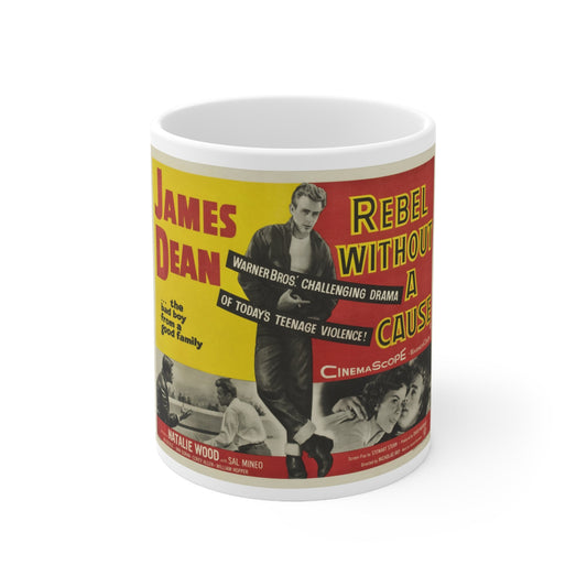 Rebel Without a Cause 1955 v3 Movie Poster - White Coffee Cup 11oz-11oz-The Sticker Space