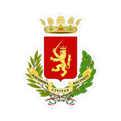 Recanati-Stemma (Italy) (Coat of Arms) STICKER Vinyl Kiss-Cut Decal 3 Inch White - The Sticker Space