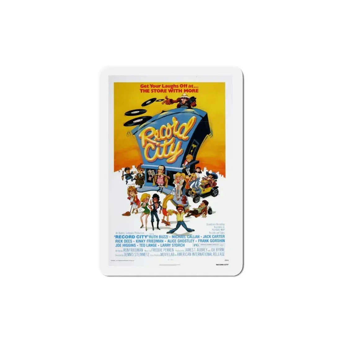 Record City 1978 Movie Poster Refrigerator Magnet 3 Inch - The Sticker Space