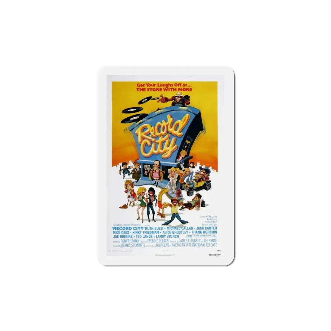 Record City 1978 Movie Poster Refrigerator Magnet 4 Inch - The Sticker Space