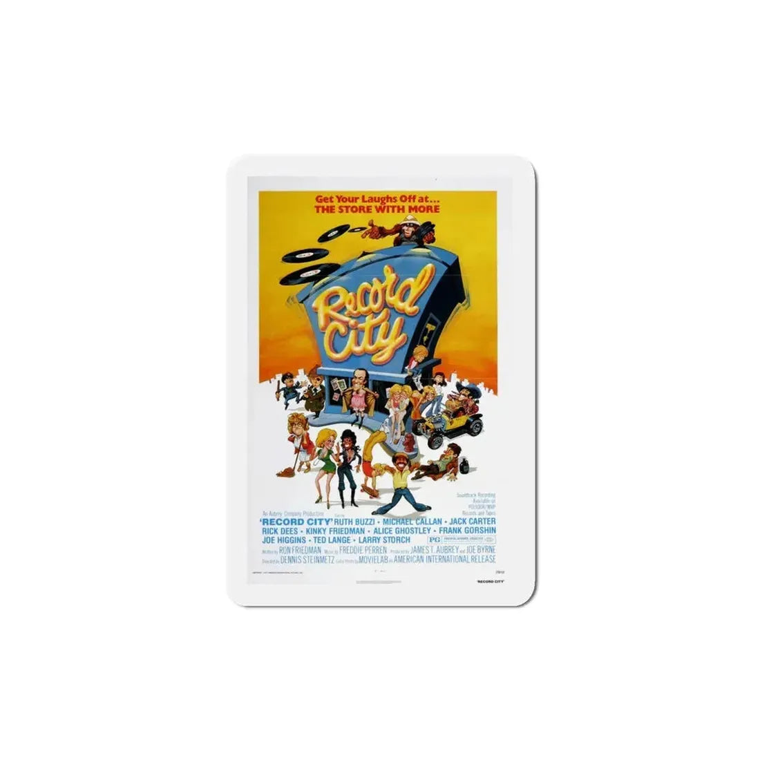 Record City 1978 Movie Poster Refrigerator Magnet 5 Inch - The Sticker Space