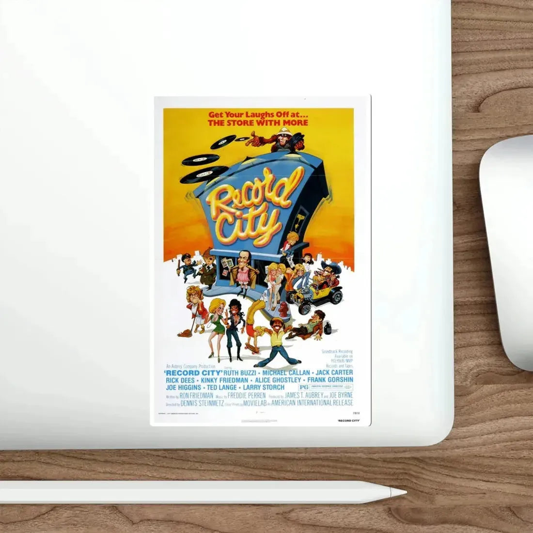 Record City 1978 Movie Poster STICKER Vinyl Die-Cut Decal - The Sticker Space