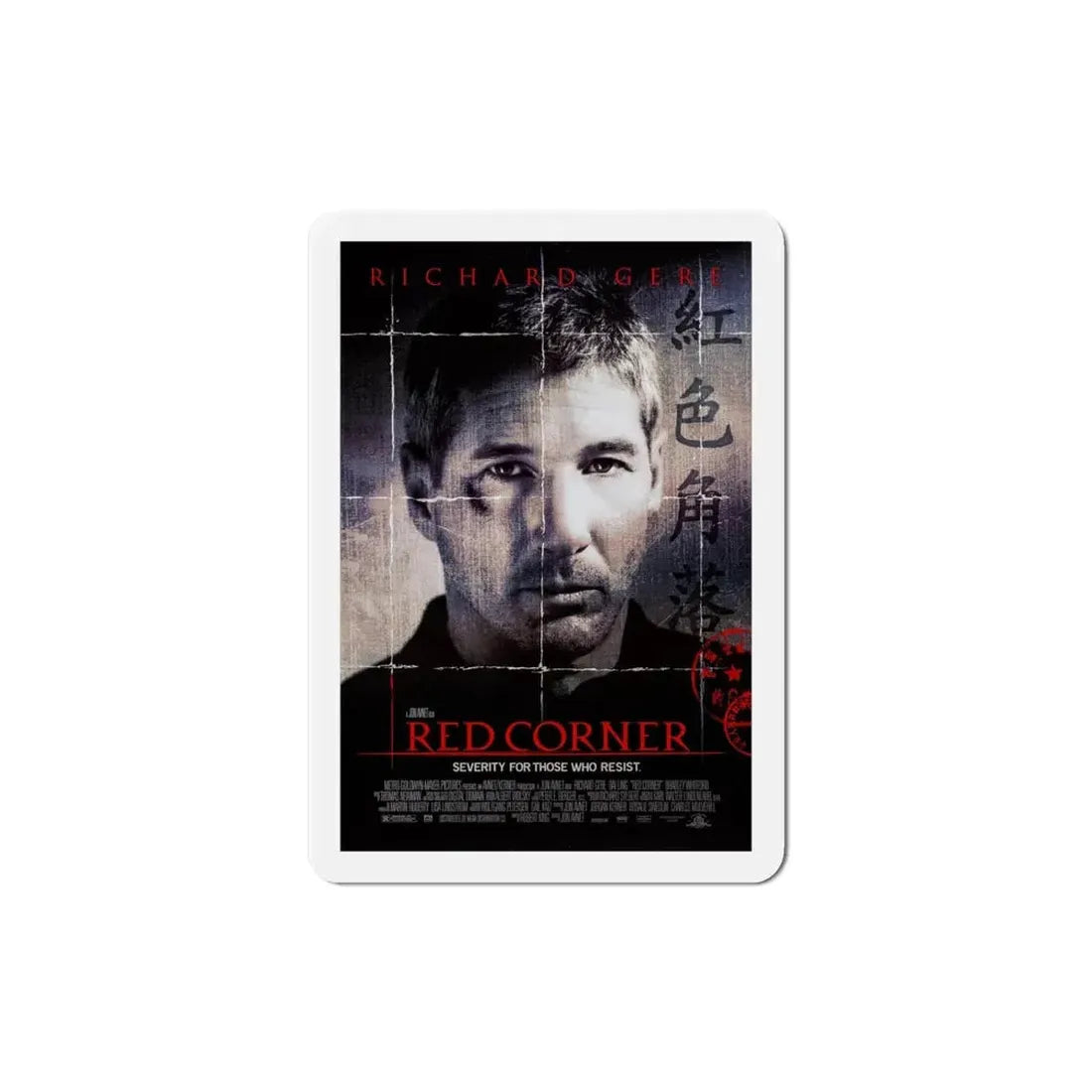 Red Corner 1997 Movie Poster Refrigerator Magnet 4 Inch - The Sticker Space