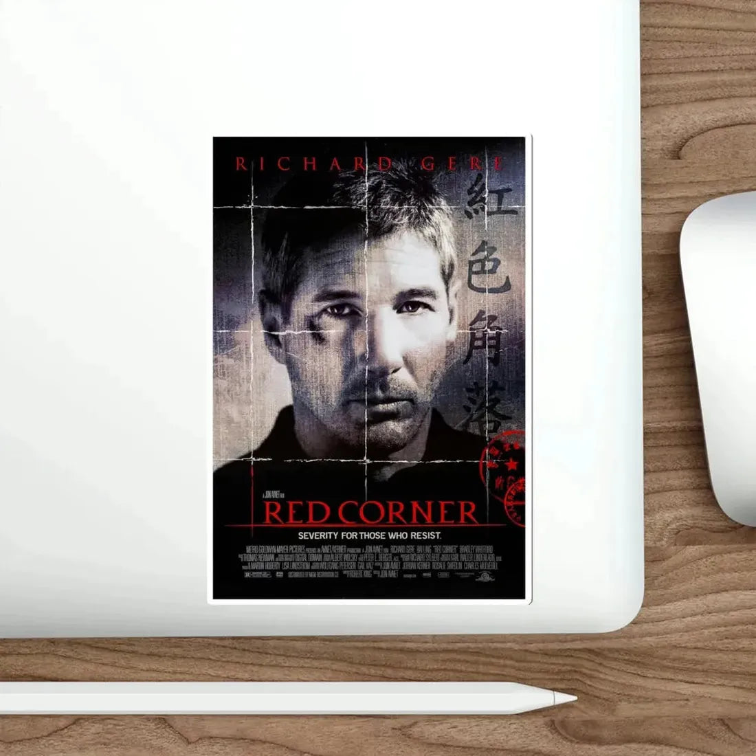 Red Corner 1997 Movie Poster STICKER Vinyl Die-Cut Decal - The Sticker Space
