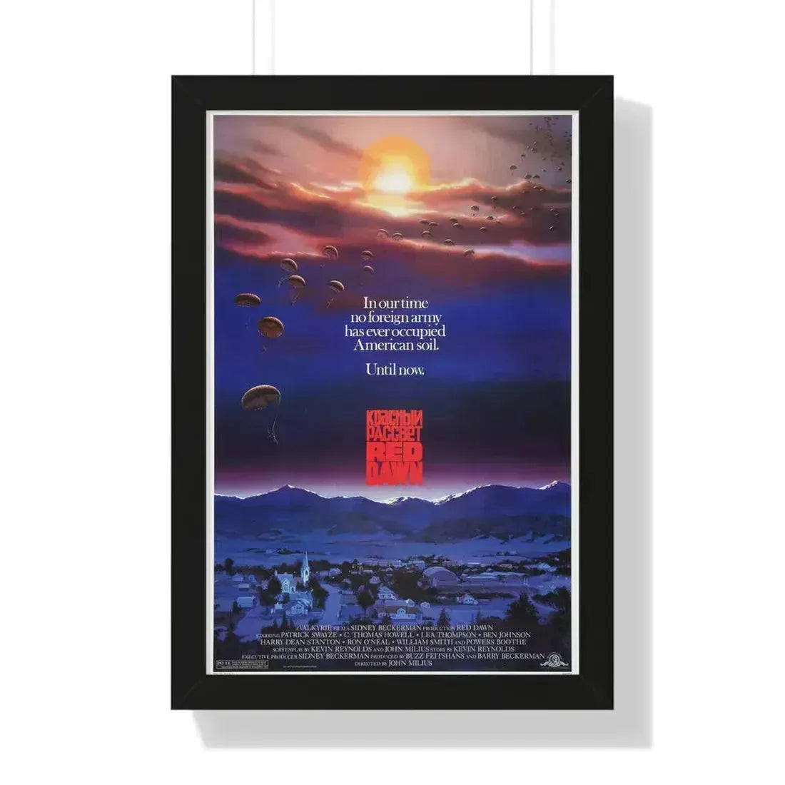RED DAWN 1984 - Framed Movie Poster 16″ x 24″ Black - The Sticker Space