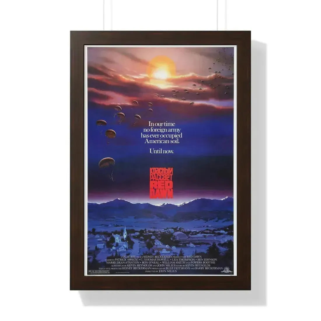 RED DAWN 1984 - Framed Movie Poster 16″ x 24″ Walnut - The Sticker Space
