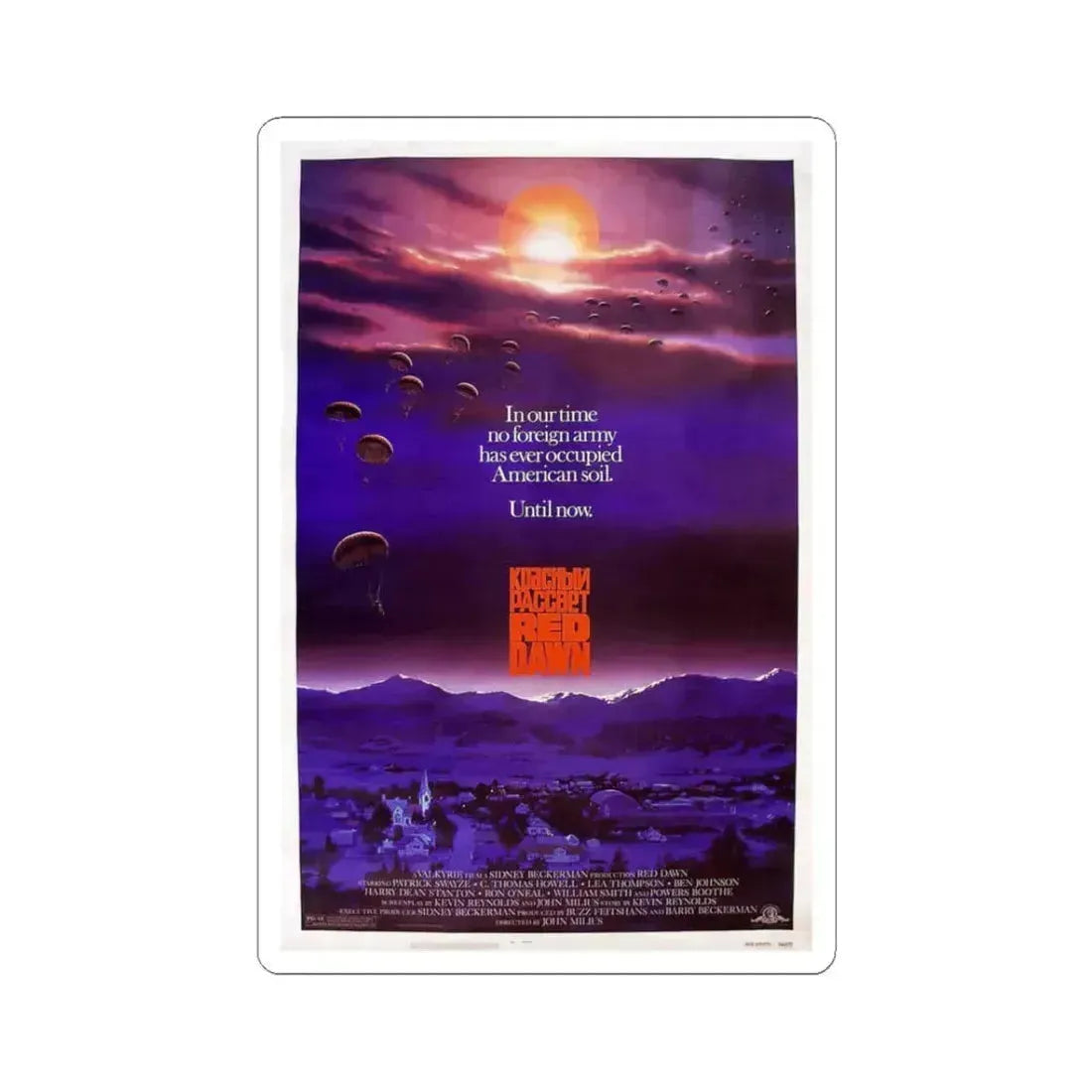 Red Dawn 1984 Movie Poster - STICKER Vinyl Kiss-Cut Decal 3 Inch White - The Sticker Space