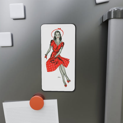 Red Dress, 1941 (Magazine Illustration) Refrigerator Magnet-The Sticker Space