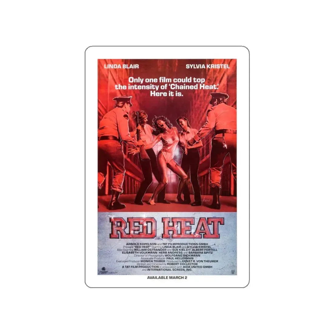 RED HEAT 1988 Movie Poster STICKER Vinyl Die-Cut Decal 6 Inch - The Sticker Space