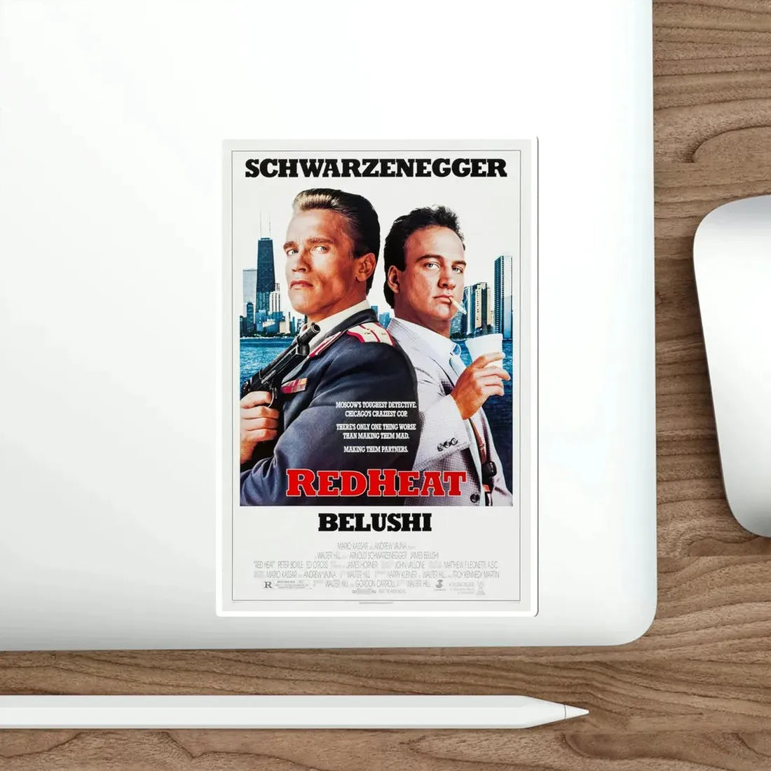 Red Heat 1988 Movie Poster STICKER Vinyl Die-Cut Decal - The Sticker Space