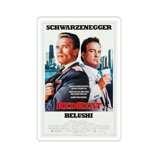 Red Heat 1988 Movie Poster - STICKER Vinyl Kiss-Cut Decal 2 Inch White - The Sticker Space