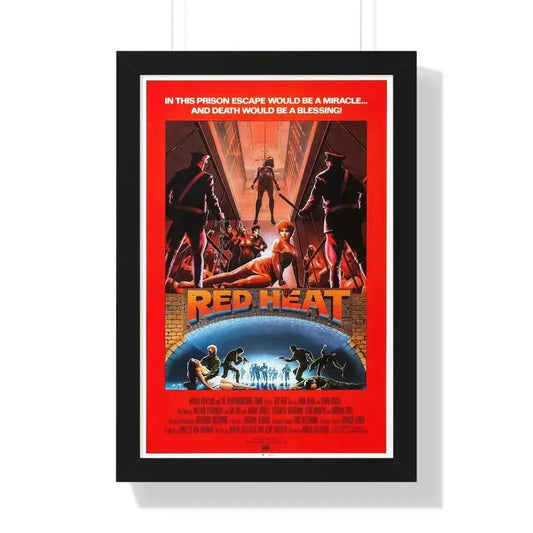 RED HEAT (2) 1988 - Framed Movie Poster 16″ x 24″ Black - The Sticker Space