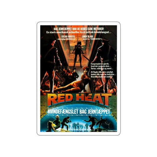 RED HEAT (DANISH) 1988 Movie Poster STICKER Vinyl Die-Cut Decal 2 Inch - The Sticker Space