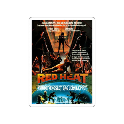 RED HEAT (DANISH) 1988 Movie Poster STICKER Vinyl Die-Cut Decal - The Sticker Space
