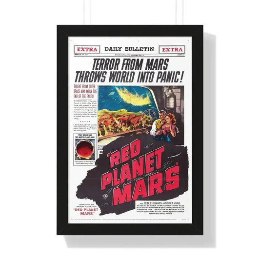 RED PLANET MARS 1952 - Framed Movie Poster 16″ x 24″ Black - The Sticker Space