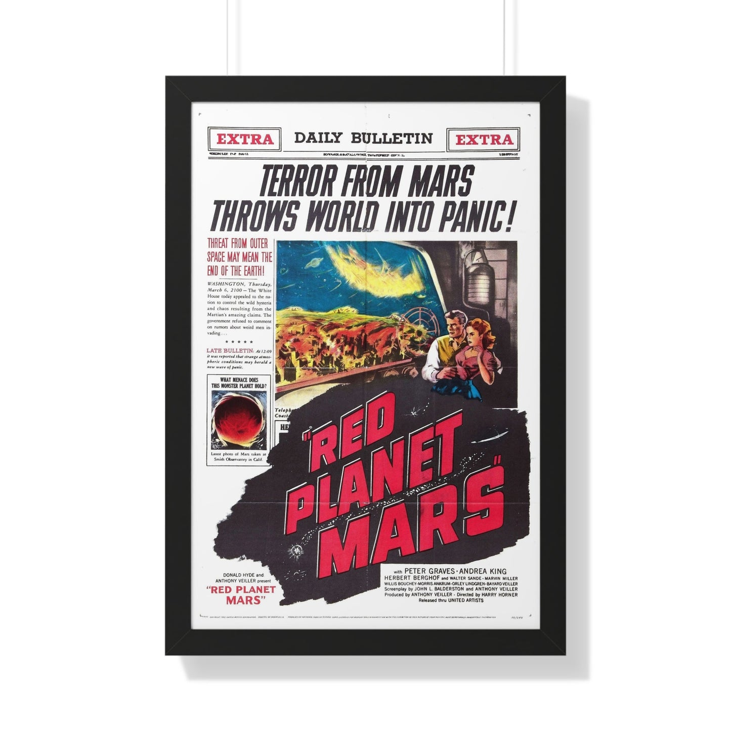 RED PLANET MARS 1952 - Framed Movie Poster-20" x 30"-The Sticker Space