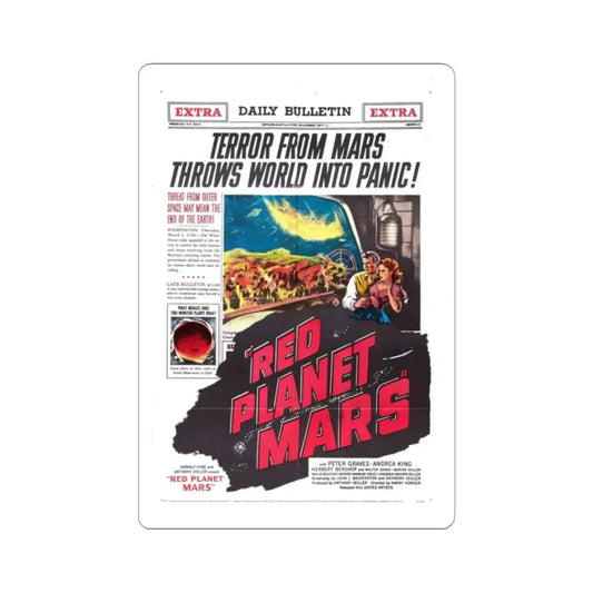 RED PLANET MARS 1952 Movie Poster - STICKER Vinyl Kiss-Cut Decal 2 Inch White - The Sticker Space