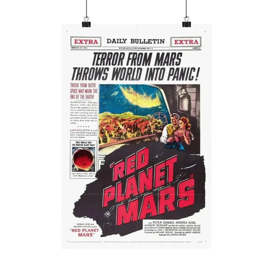 RED PLANET MARS 1952 - Paper Movie Poster 12″ x 18″ Matte - The Sticker Space