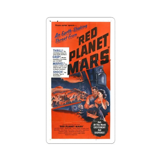RED PLANET MARS (2) 1952 Movie Poster - STICKER Vinyl Kiss-Cut Decal 2 Inch White - The Sticker Space