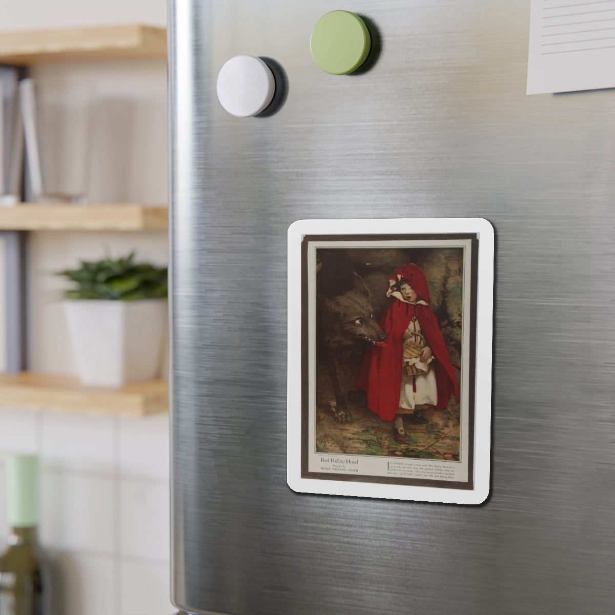 Red Riding Hood. Duffield, 1911 (Magazine Illustration) Refrigerator Magnet-The Sticker Space