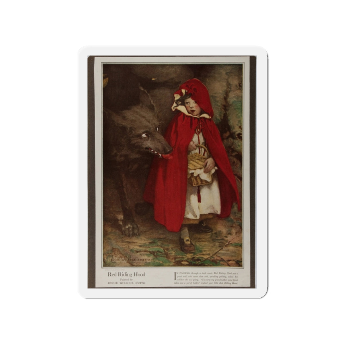 Red Riding Hood. Duffield, 1911 (Magazine Illustration) Refrigerator Magnet-2 Inch-The Sticker Space