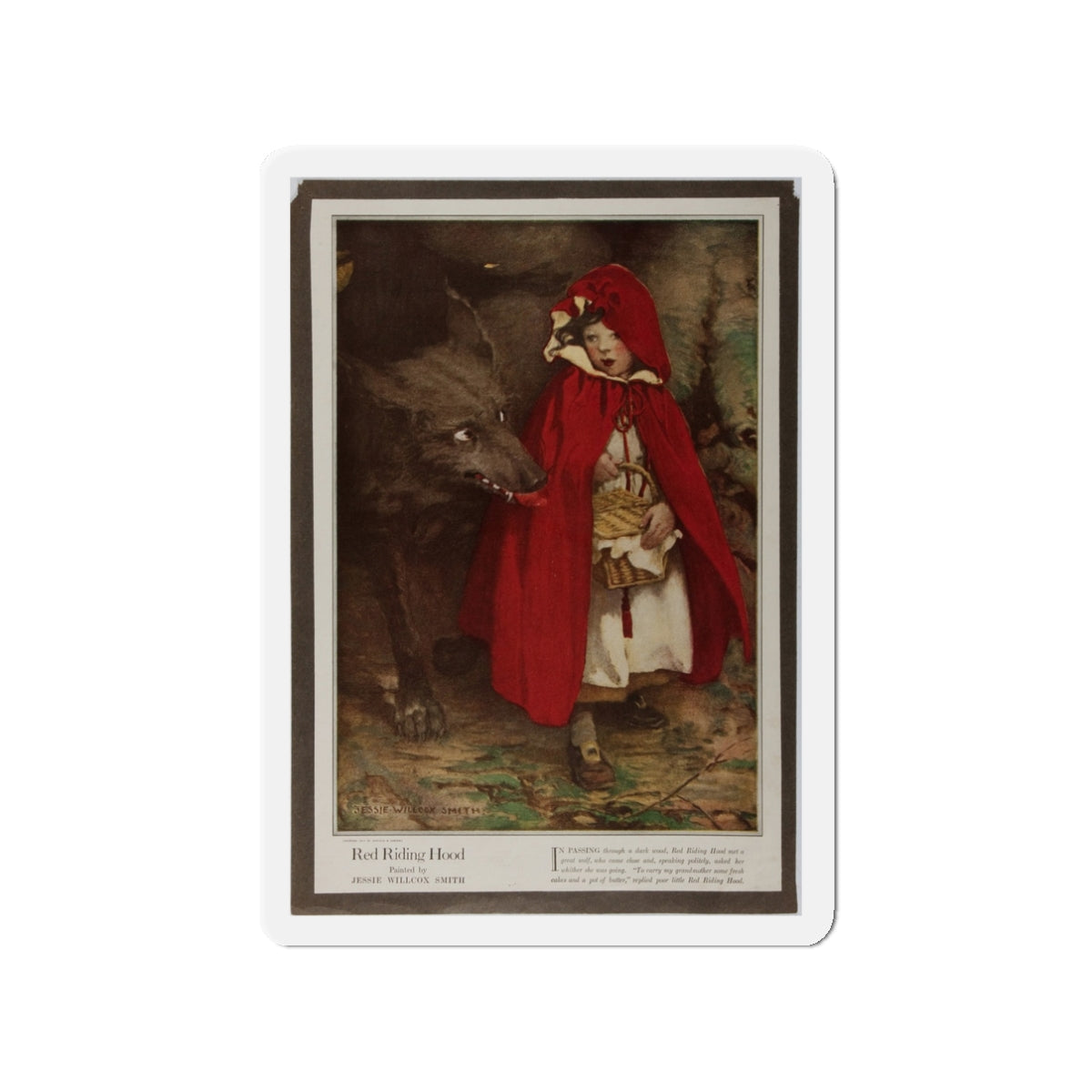 Red Riding Hood. Duffield, 1911 (Magazine Illustration) Refrigerator Magnet-3 Inch-The Sticker Space