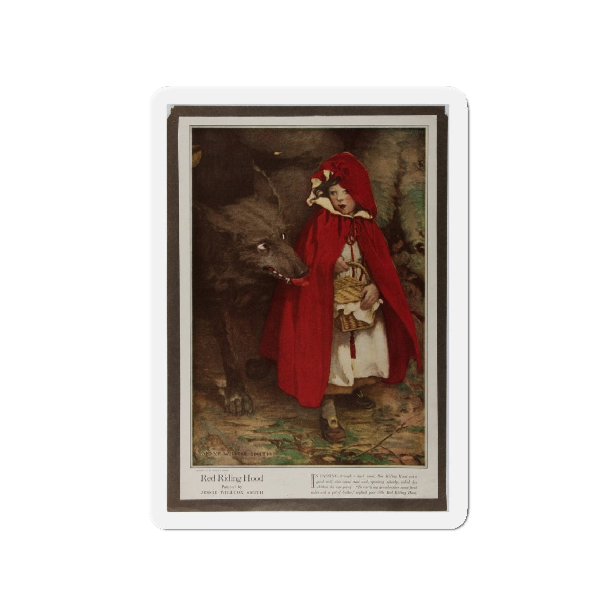 Red Riding Hood. Duffield, 1911 (Magazine Illustration) Refrigerator Magnet-4 Inch-The Sticker Space