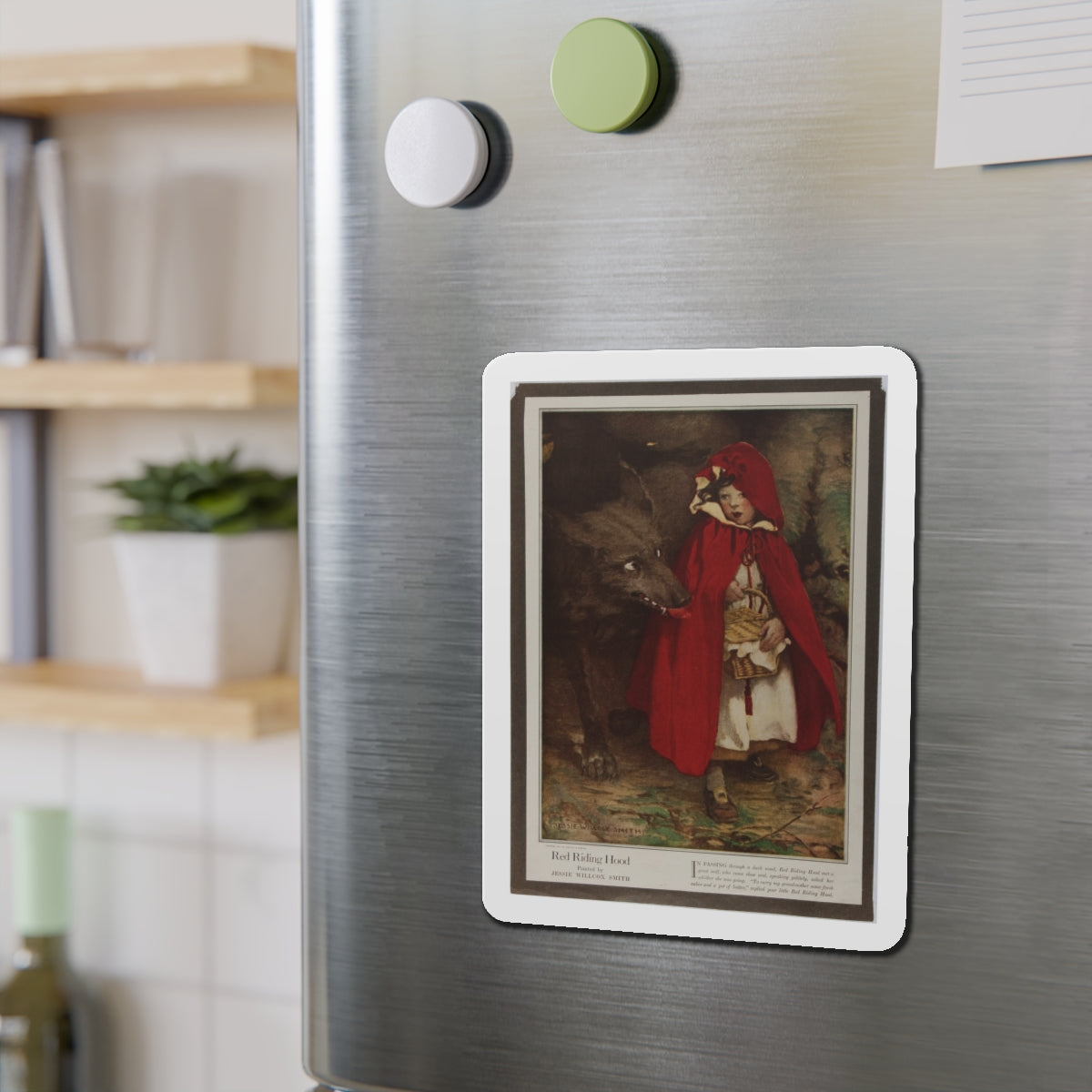 Red Riding Hood. Duffield, 1911 (Magazine Illustration) Refrigerator Magnet-The Sticker Space