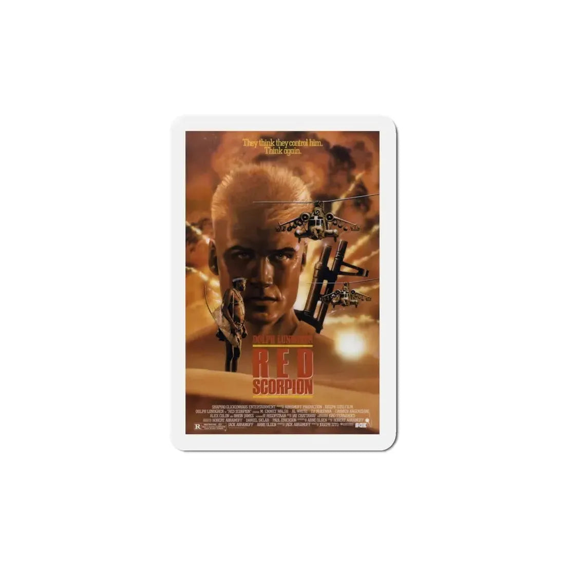 Red Scorpion 1989 Movie Poster Refrigerator Magnet 5 Inch - The Sticker Space