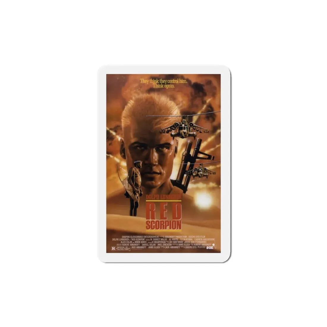 Red Scorpion 1989 Movie Poster Refrigerator Magnet - The Sticker Space