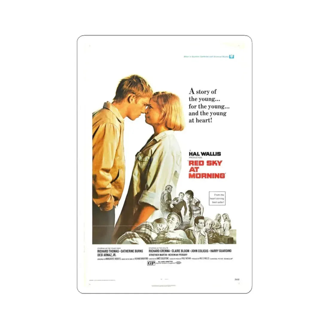 Red Sky at Morning 1971 Movie Poster - STICKER Vinyl Kiss-Cut Decal 4 Inch White - The Sticker Space