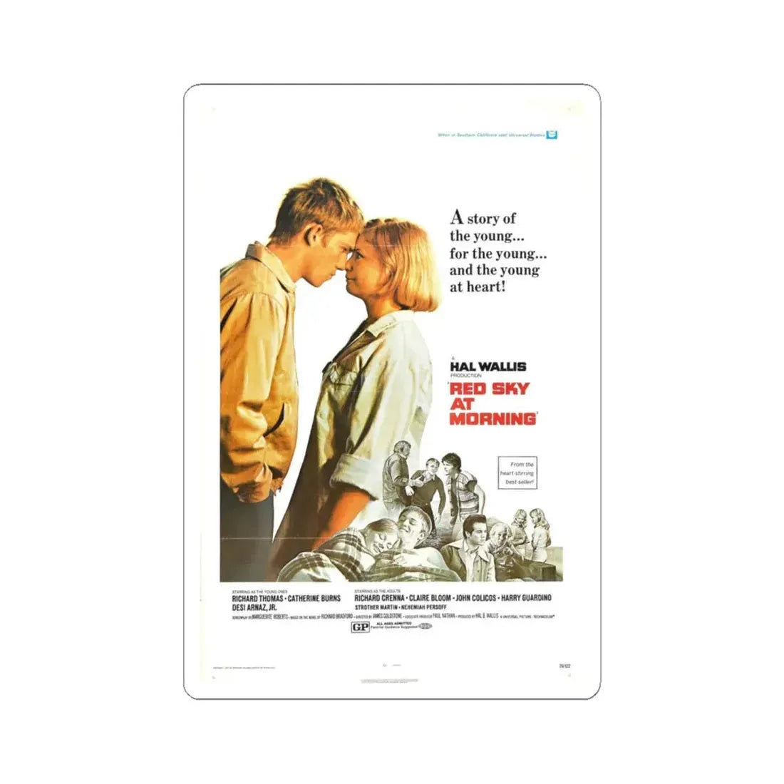 Red Sky at Morning 1971 Movie Poster - STICKER Vinyl Kiss-Cut Decal 6 Inch White - The Sticker Space