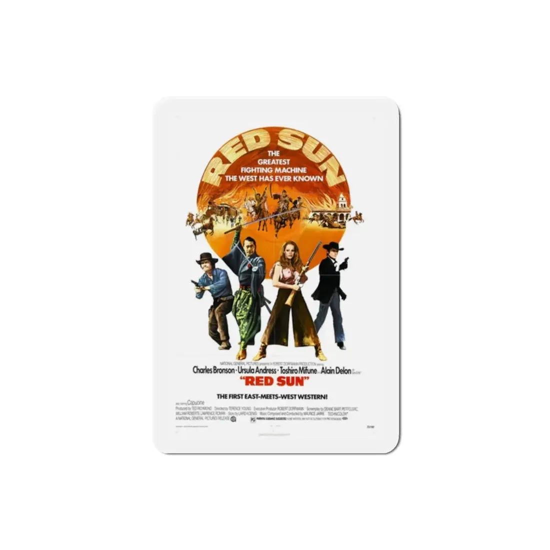 Red Sun 1972 Movie Poster Refrigerator Magnet 2 Inch - The Sticker Space