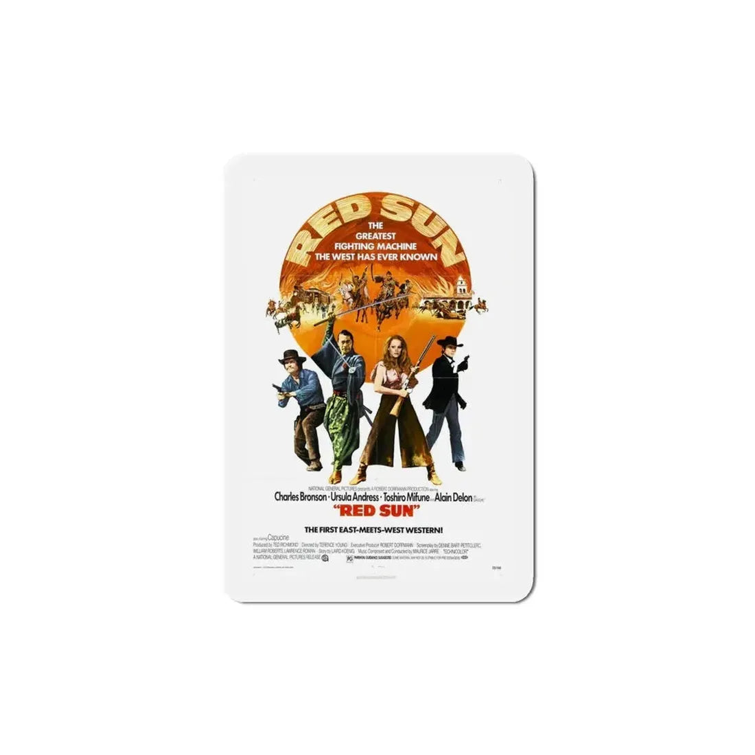 Red Sun 1972 Movie Poster Refrigerator Magnet 5 Inch - The Sticker Space