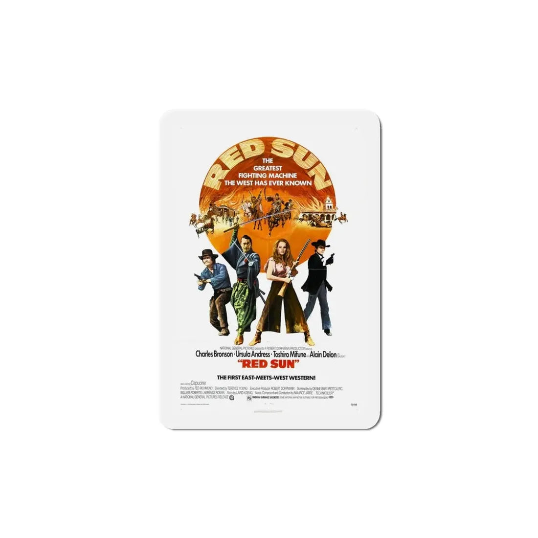 Red Sun 1972 Movie Poster Refrigerator Magnet - The Sticker Space