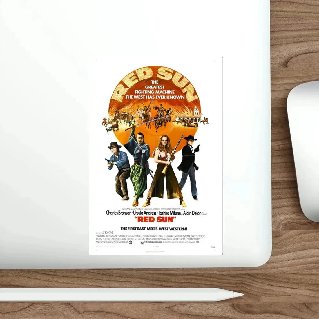 Red Sun 1972 Movie Poster STICKER Vinyl Die-Cut Decal - The Sticker Space