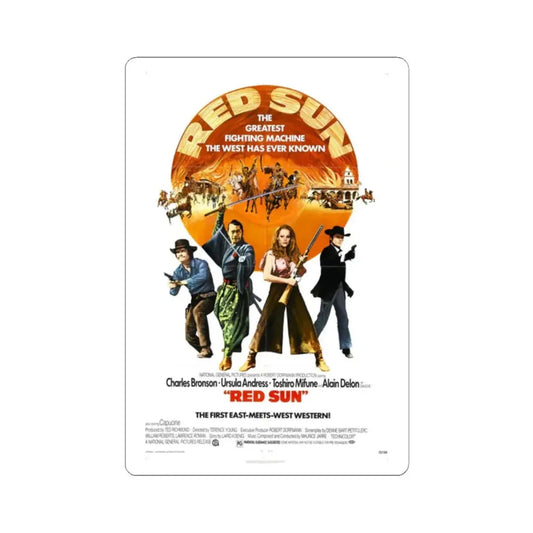 Red Sun 1972 Movie Poster - STICKER Vinyl Kiss-Cut Decal 2 Inch White - The Sticker Space