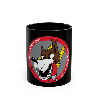 Red Wolfhound Patch (U.S. Air Force) Black Coffee Mug-11oz-The Sticker Space