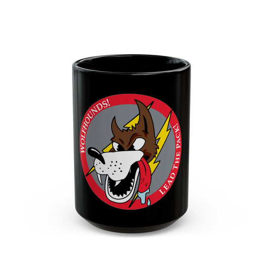 Red Wolfhound Patch (U.S. Air Force) Black Coffee Mug-15oz-The Sticker Space