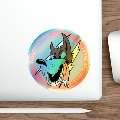 Red Wolfhound Patch (U.S. Air Force) Holographic STICKER Die-Cut Vinyl Decal-The Sticker Space